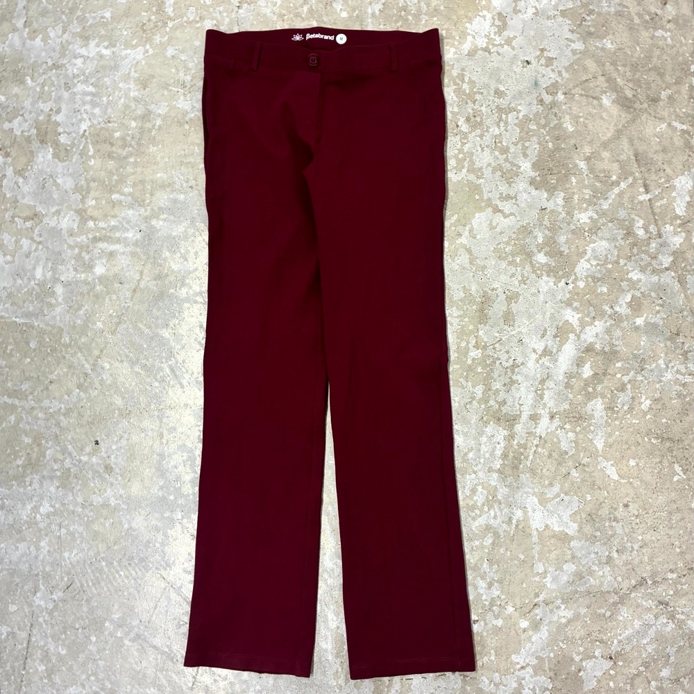 Betabrand Yoga Dress Pants Womens Medium Burgundy Straight Stretch Fits 30x31